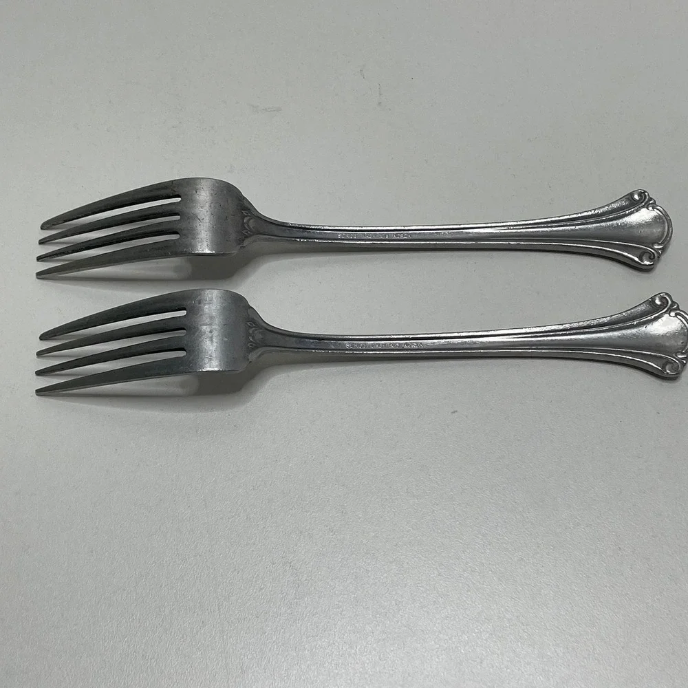 Serco SEO8 Palm Stainless Dinner Fork Scroll Tip Korea Set 2 7.25